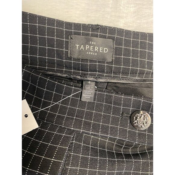 White House Black Market Black and White Tapered Grid Effortless Womens Sz 4 R - Picture 6 of 13
